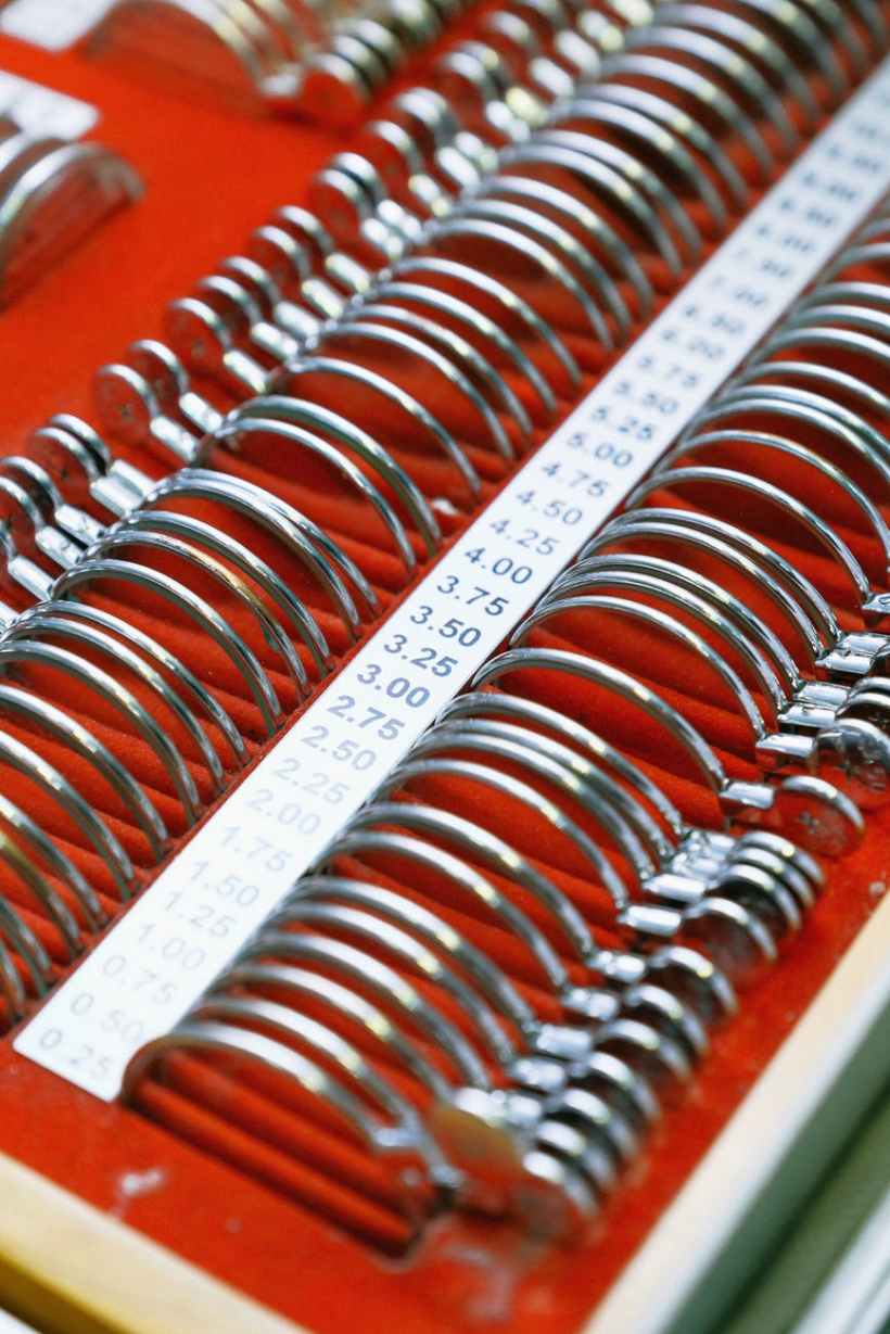 box with set of metal plates for vision measurement